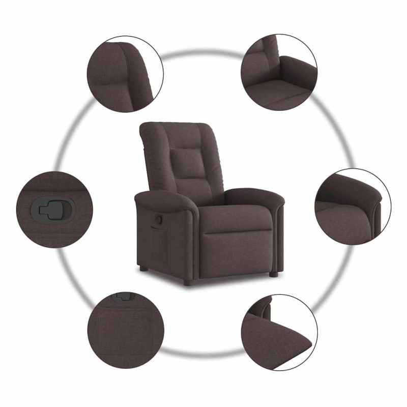 Relaxsessel Dunkelbraun Stoff