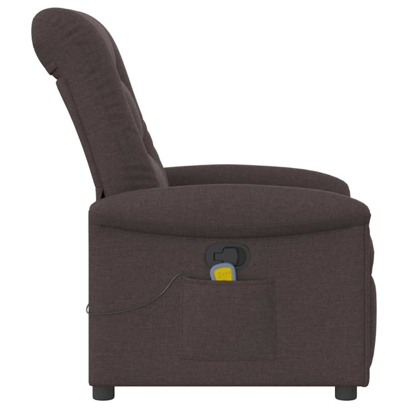 Massagesessel Dunkelbraun Stoff