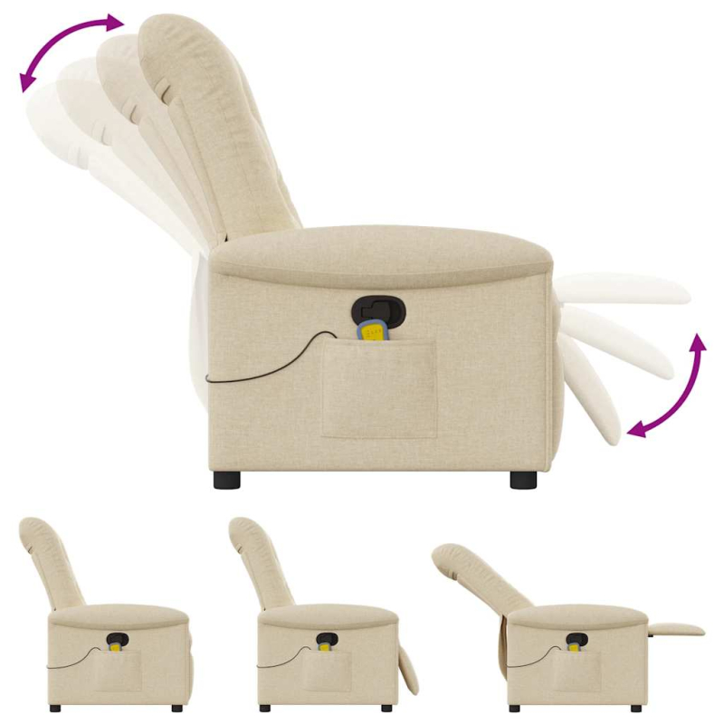 Massagesessel Creme Stoff