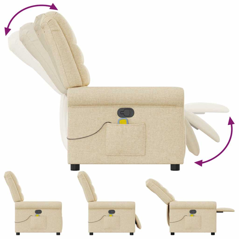 Massagesessel Creme Stoff