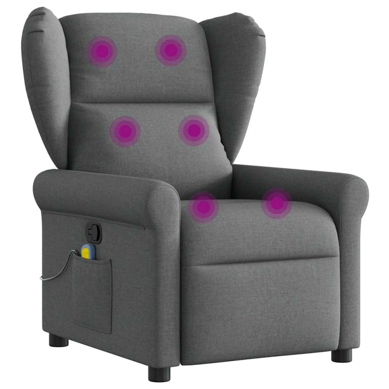 Massagesessel Dunkelgrau Stoff