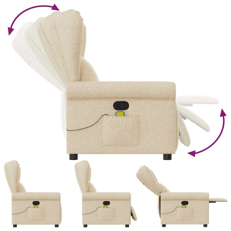 Massagesessel Creme Stoff
