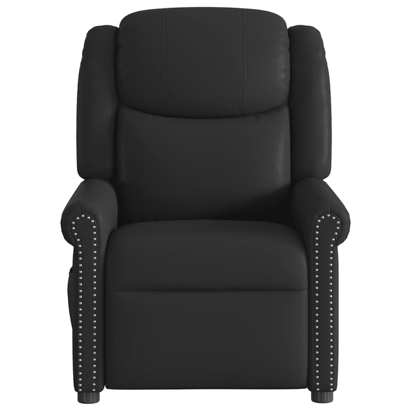 Massagesessel Schwarz Glänzendes Kunstleder