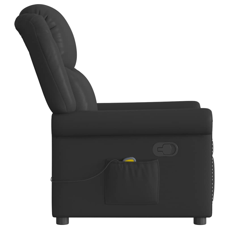 Massagesessel Schwarz Glänzendes Kunstleder