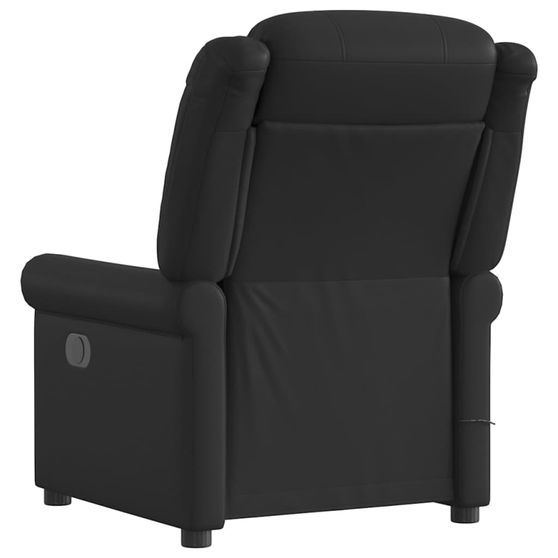 Massagesessel Schwarz Glänzendes Kunstleder