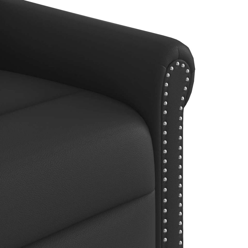 Massagesessel Schwarz Glänzendes Kunstleder