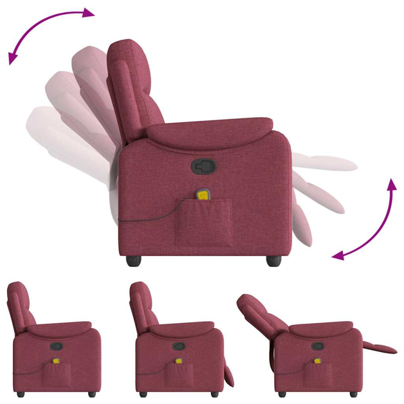 Massagesessel Weinrot Stoff