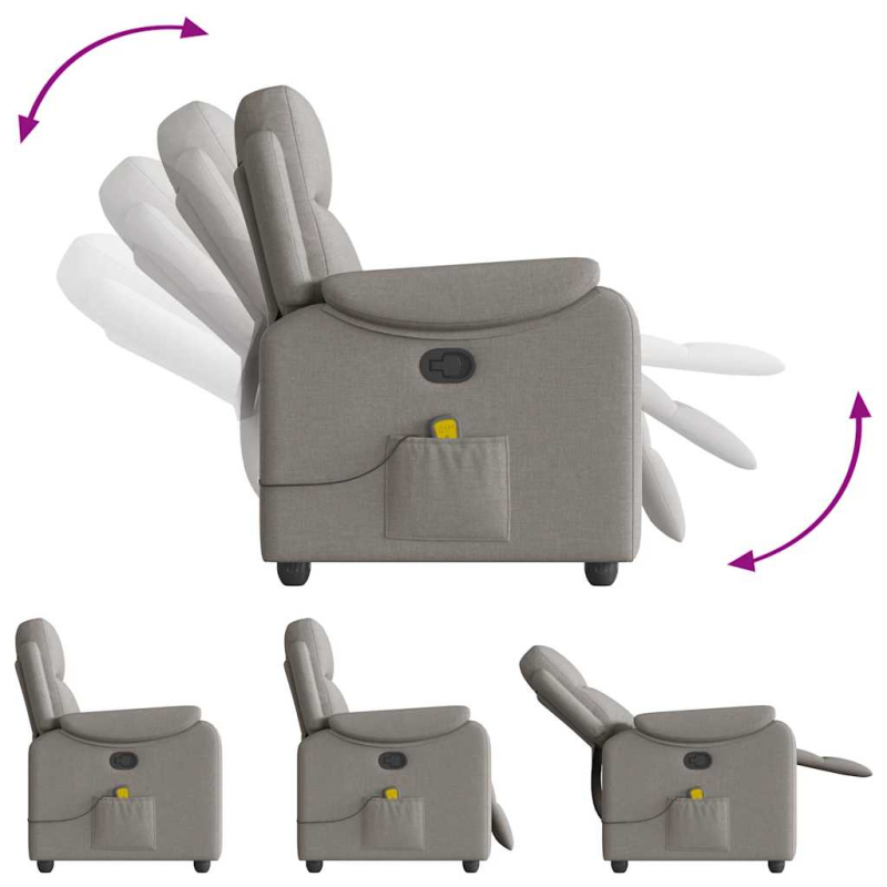 Massagesessel Taupe Stoff