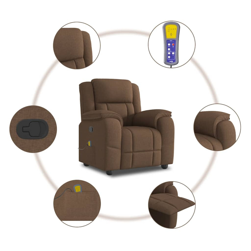 Massagesessel Braun Stoff