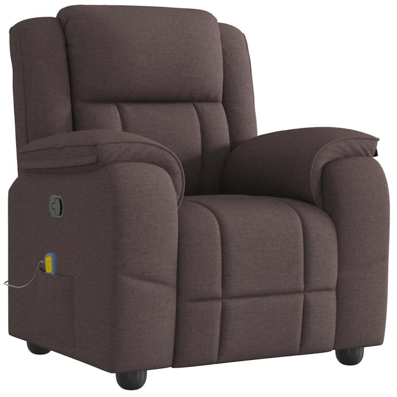 Massagesessel Dunkelbraun Stoff