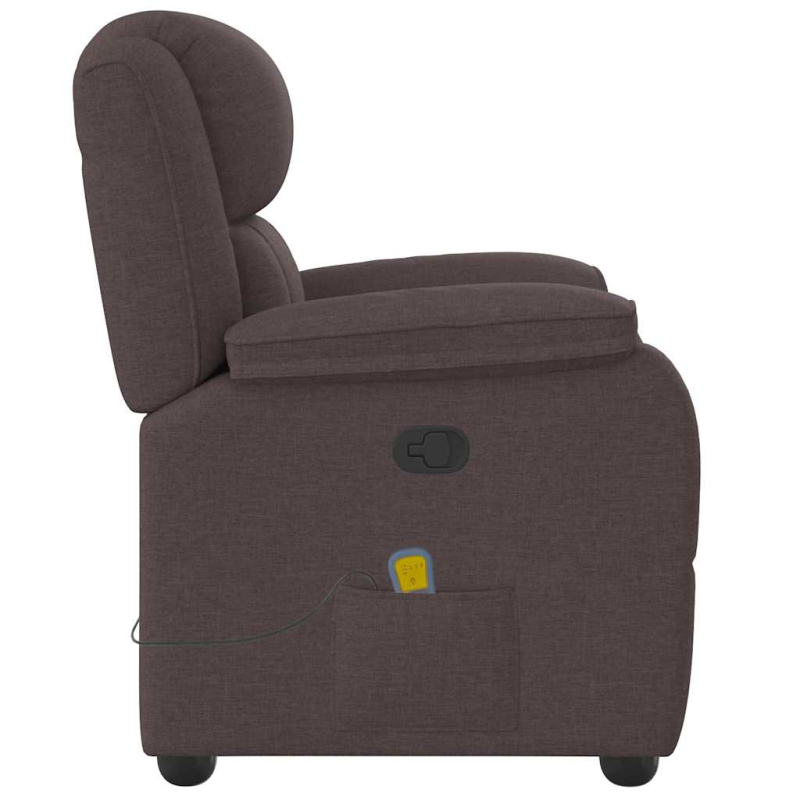 Massagesessel Dunkelbraun Stoff