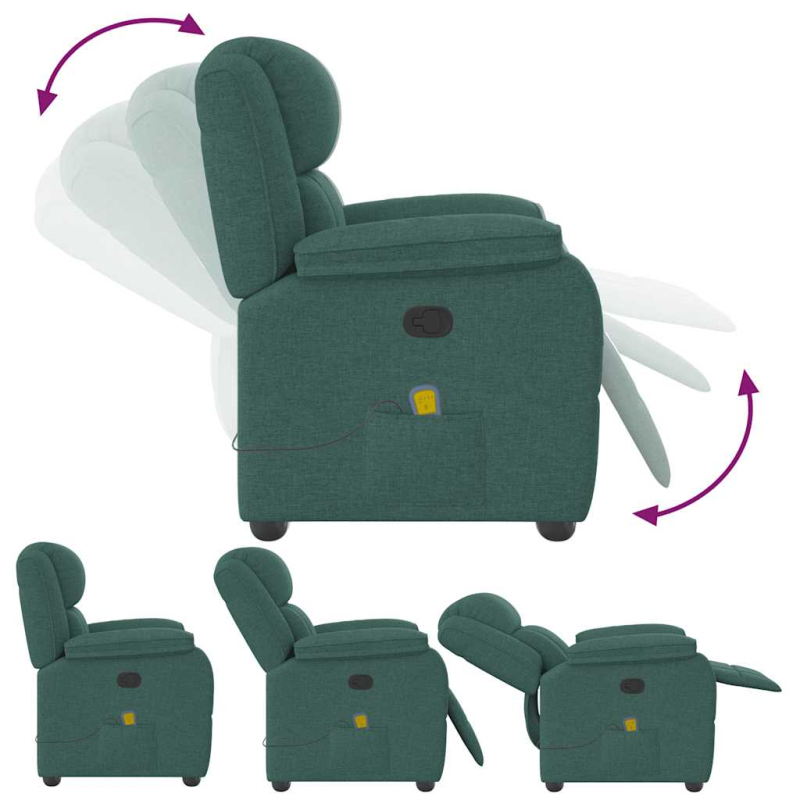 Massagesessel Dunkelgrün Stoff