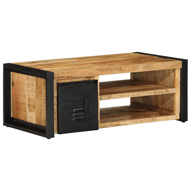 Couchtisch 90x50x36 cm Raues Massivholz Mango