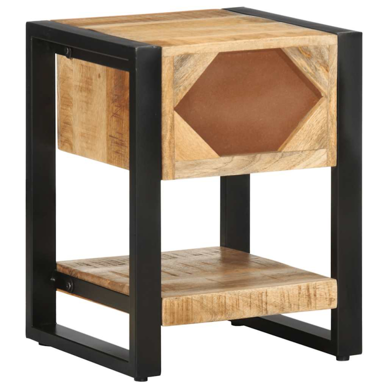 Nachttisch 35x34x45 cm Raues Mangoholz