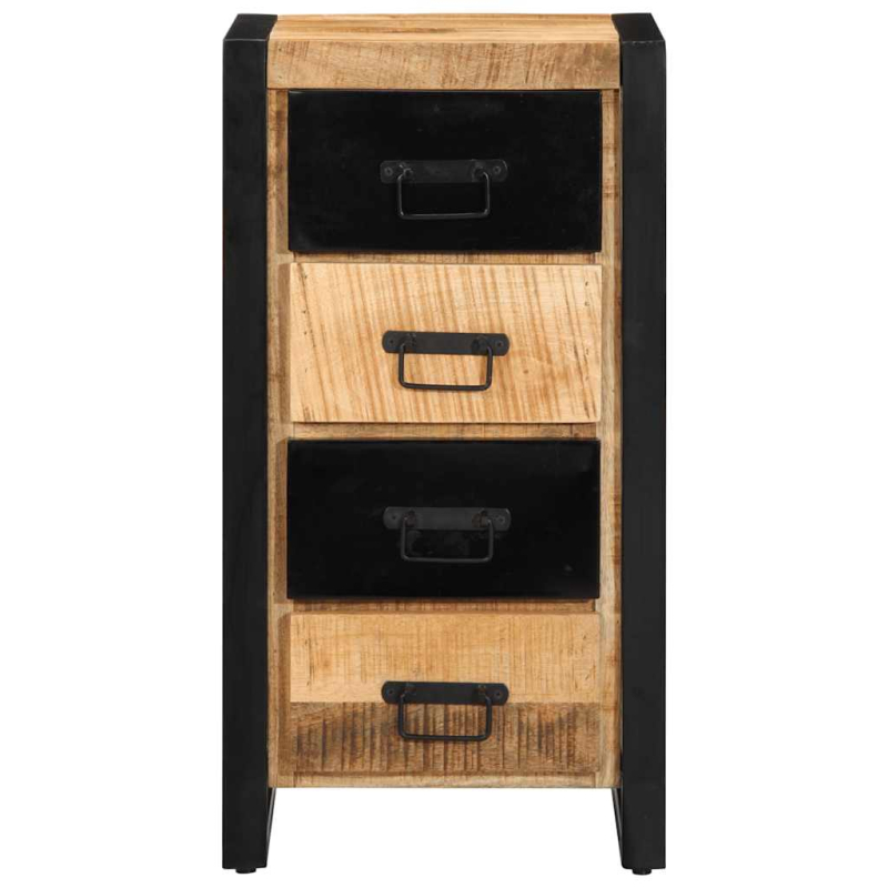 Schubladenschrank 40x40x75 cm Raues Massivholz Mango