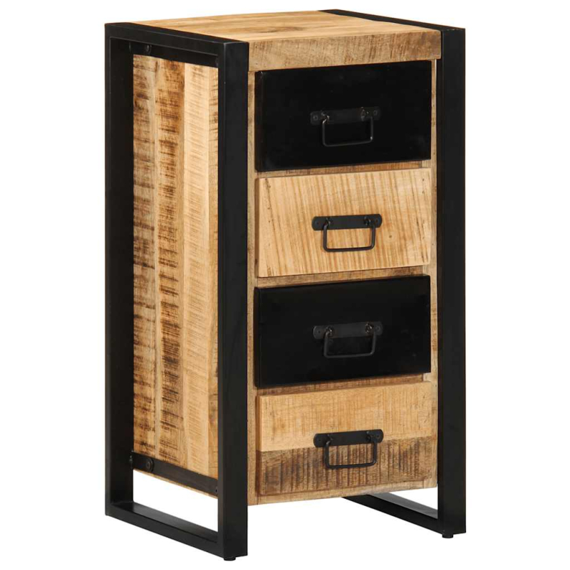 Schubladenschrank 40x40x75 cm Raues Massivholz Mango