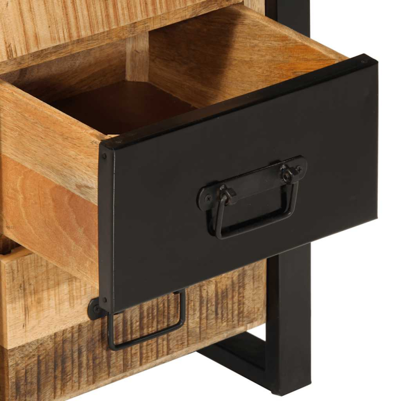 Schubladenschrank 40x40x75 cm Raues Massivholz Mango