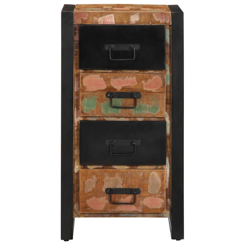 Schubladenschrank Mehrfarbig 40x40x75 cm Altholz Massiv