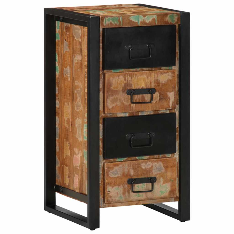 Schubladenschrank Mehrfarbig 40x40x75 cm Altholz Massiv