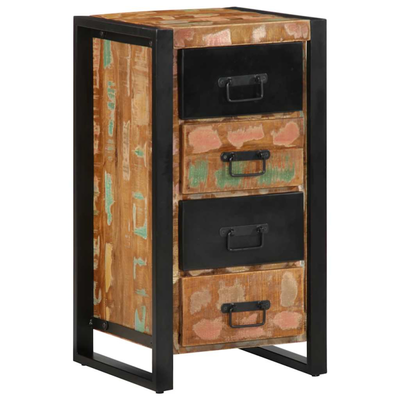 Schubladenschrank Mehrfarbig 40x40x75 cm Altholz Massiv