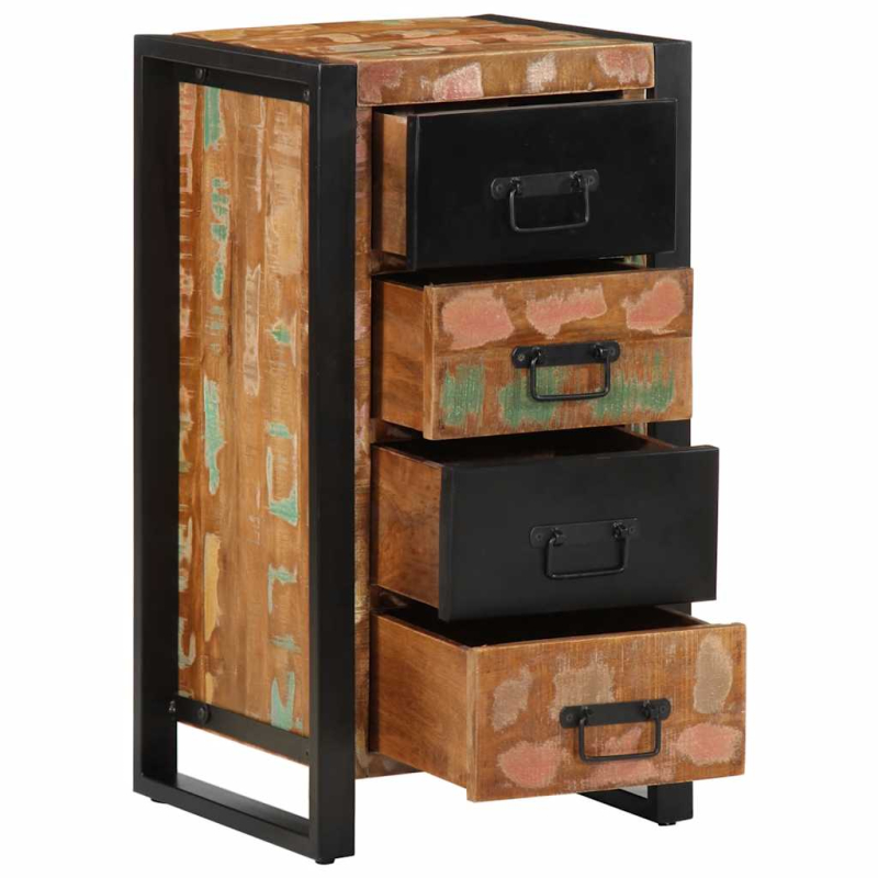 Schubladenschrank Mehrfarbig 40x40x75 cm Altholz Massiv