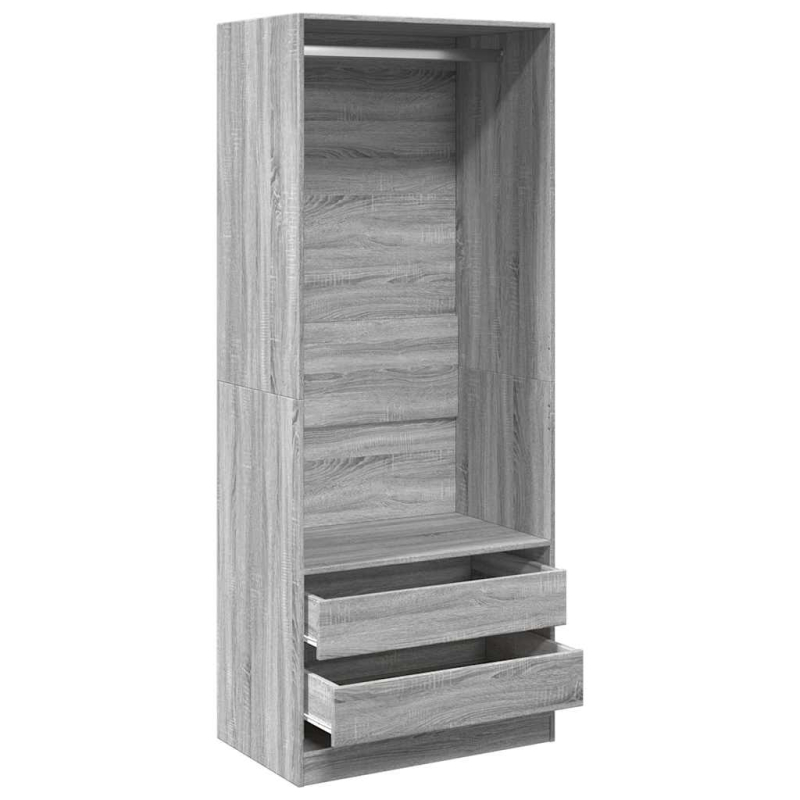 Kleiderschrank Grau Sonoma 80x50x200 cm Holzwerkstoff