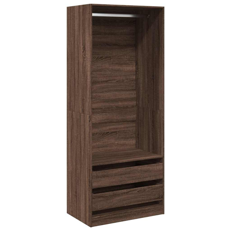 Kleiderschrank Braun Eichen-Optik 80x50x200 cm Holzwerkstoff