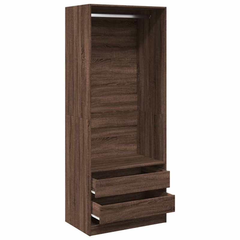 Kleiderschrank Braun Eichen-Optik 80x50x200 cm Holzwerkstoff