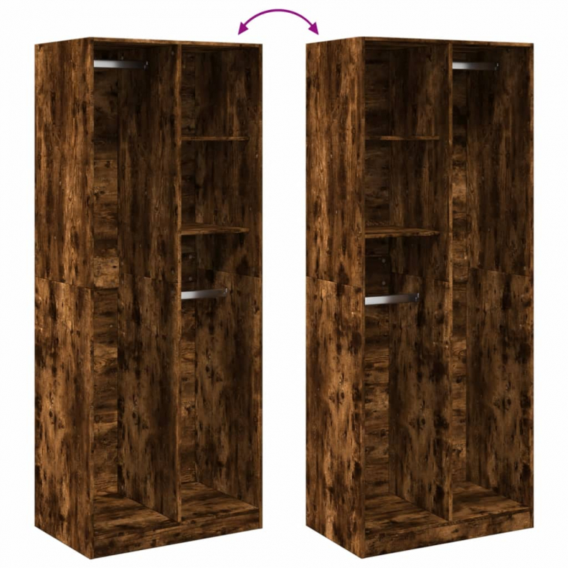 Kleiderschrank Räuchereiche 80x50x200 cm Holzwerkstoffs