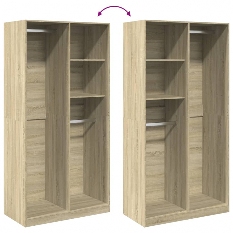 Kleiderschrank Sonoma-Eiche 100x50x200 cm Holzwerkstoff