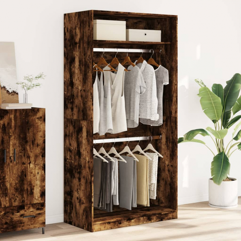 Kleiderschrank Räuchereiche 100x50x200 cm Holzwerkstoff