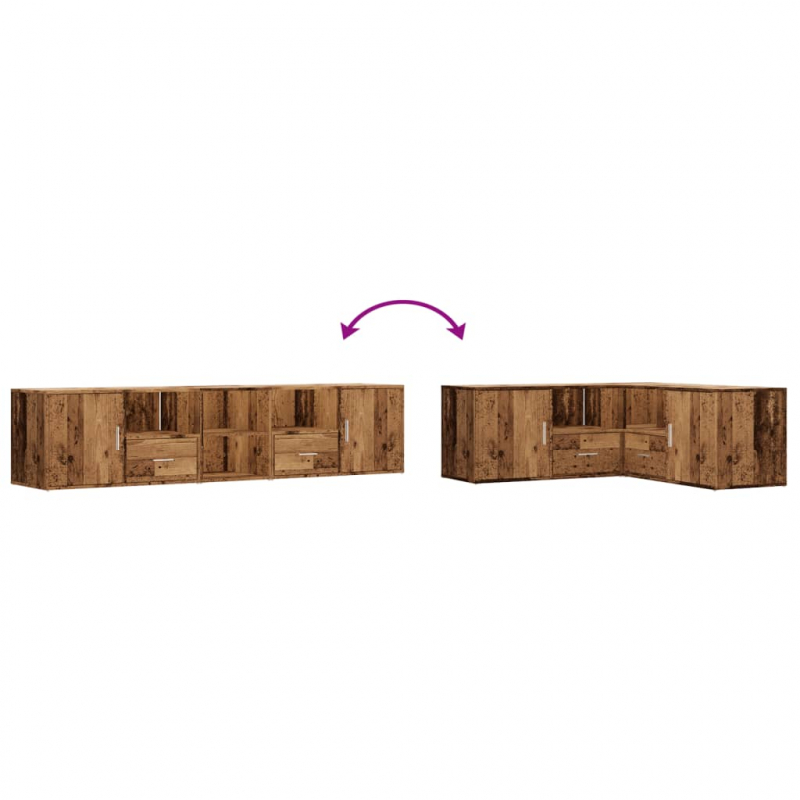 Eckregal Altholz-Optik 200x40x45 cm Holzwerkstoff