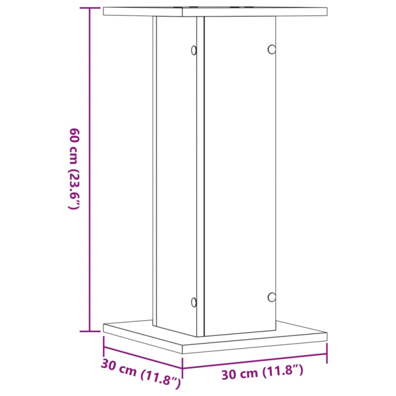 Pflanzenständer 2 Stk. Altholz-Optik 30x30x60 cm Holzwerkstoff
