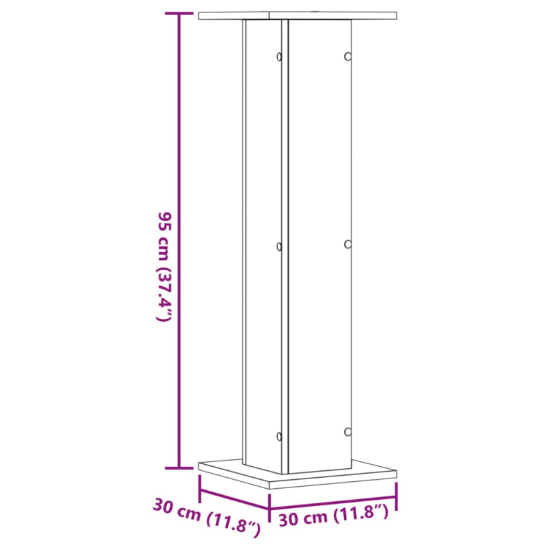 Pflanzenständer 2 Stk. Altholz-Optik 30x30x95 cm Holzwerkstoff