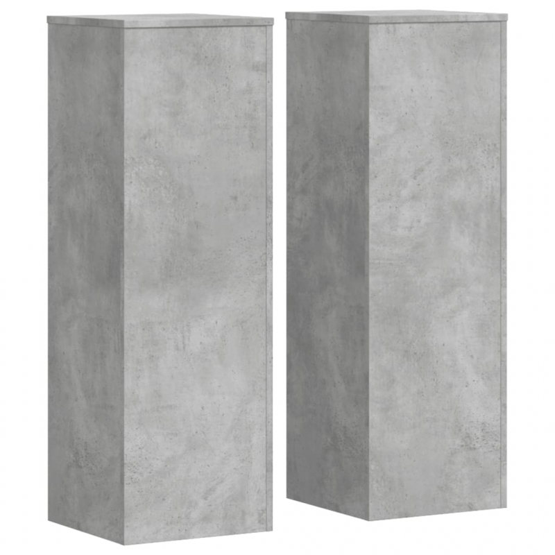 Pflanzenständer 2 Stk. Betongrau 33x33x100 cm Holzwerkstoff