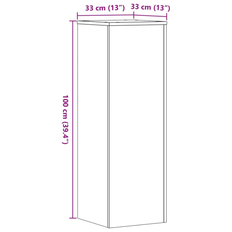Pflanzenständer 2 Stk. Altholz-Optik 33x33x100 cm Holzwerkstoff