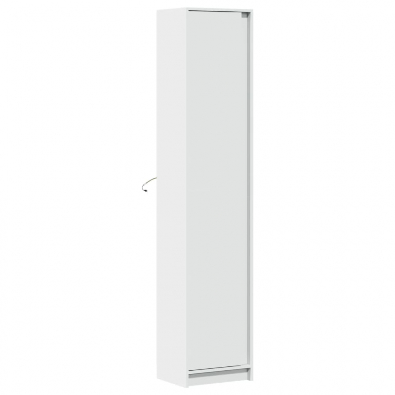 Highboard mit LED-Beleuchtung Weiß 41,5x32,5x200 cm