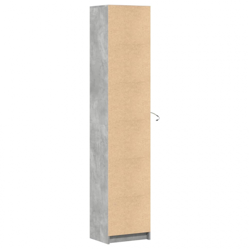 Highboard mit LED-Beleuchtung Grau 41,5x32,5x200 cm
