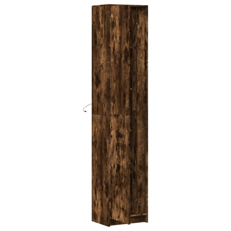 Highboard mit LED-Beleuchtung Räuchereiche 41,5x32,5x200 cm