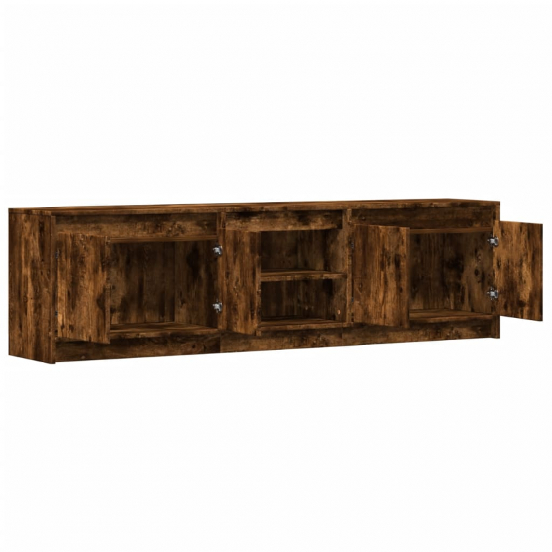 TV-Schrank mit LED-Beleuchtung Räuchereiche 180x34x50 cm