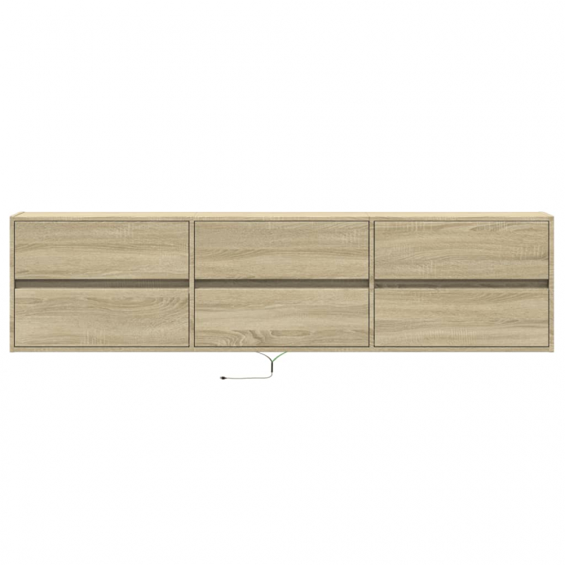 TV-Wandschrank mit LED Sonoma-Eiche 180x31x45 cm