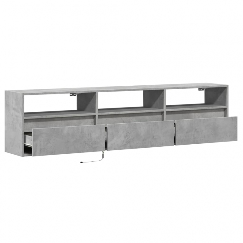 TV-Wandschrank mit LED Betongrau 180x31x45 cm