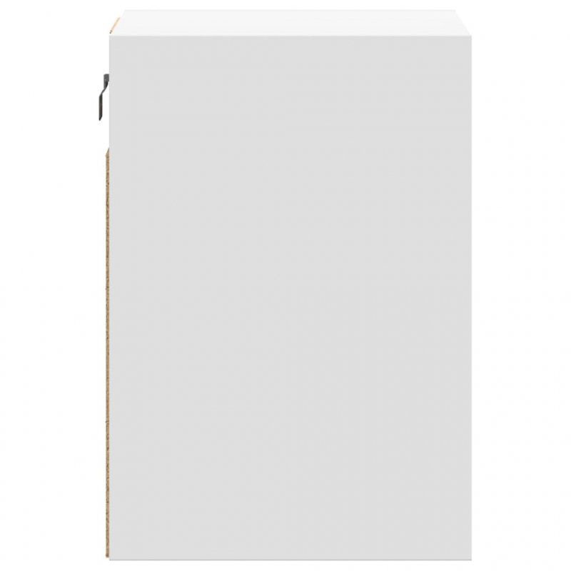 Wand-Nachttische mit LED-Leuchten 2 Stk. Weiß