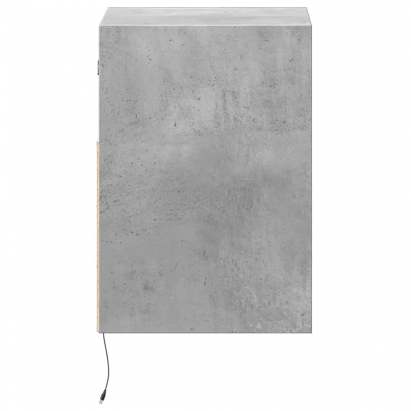 Wand-Nachttische mit LED-Leuchten 2 Stk. Betongrau