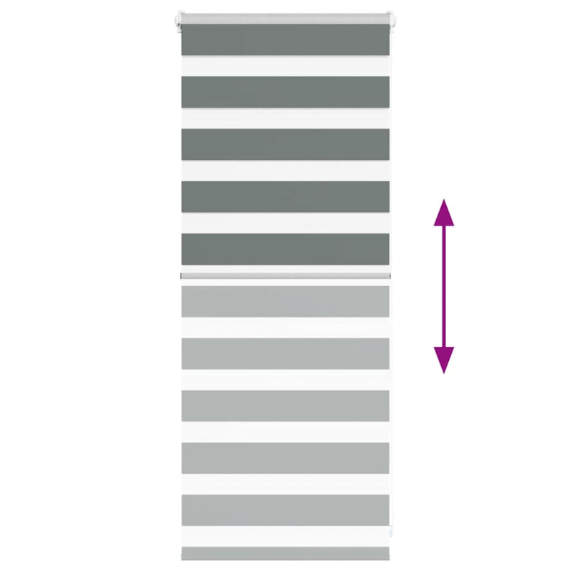 Zebrarollo Dunkelgrau 55x100 cm Stoffbreite 50,9 cm Polyester