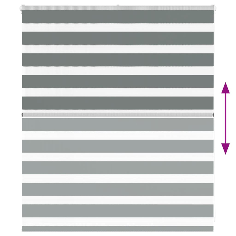 Zebrarollo Dunkelgrau 130x100 cm Stoffbreite 125,9 cm Polyester