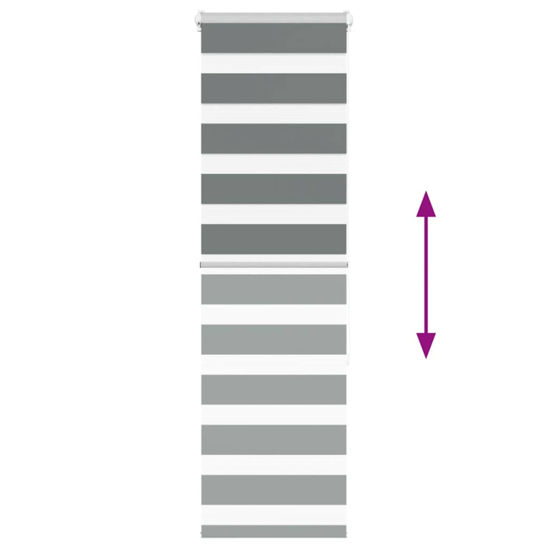Zebrarollo Dunkelgrau 50x150 cm Stoffbreite 45,9 cm Polyester