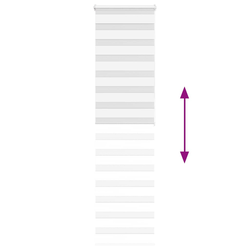 Zebrarollo Weiß 65x200 cm Stoffbreite 60,9 cm Polyester