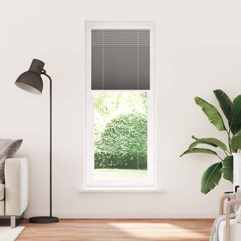 Plissee Anthrazit 80x200 cm Stoffbreite 79,4 cm Polyester