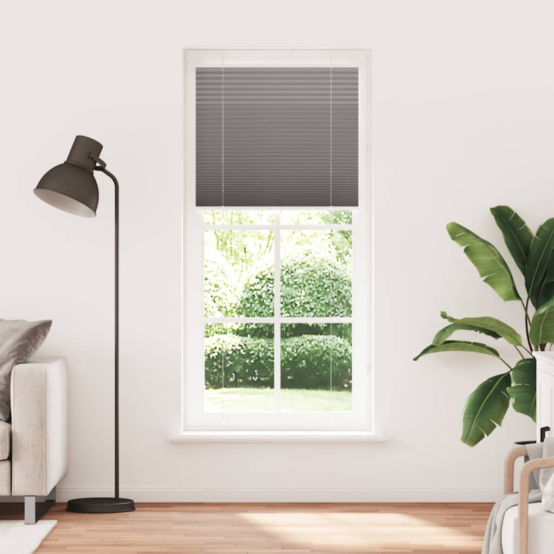 Plissee Anthrazit 85x200 cm Stoffbreite 84,4 cm Polyester